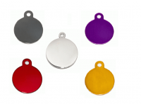 ID circular en aluminio  plateado y  otros colores  25*32 mm