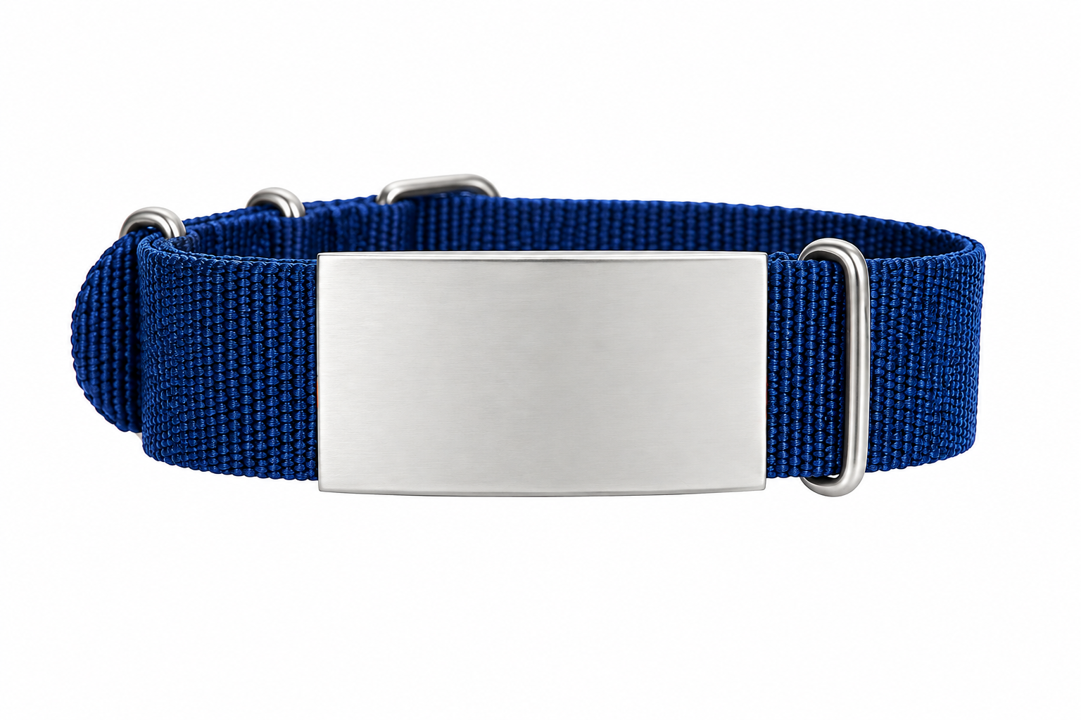 ID De Emergencia Con Correa En Nylon Tipo Reloj Con Diseño Tipo Militar Azul 245 Mm